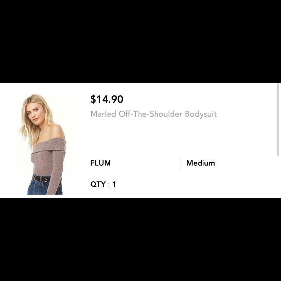 Forever 21 Purple Knit Off the shoulder Bodysuit - Picture 5 of 5